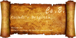 Csikár Brigitta névjegykártya